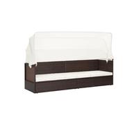 Vidaxl Canapé De Jardin Avec Auvent Résine Tressée Marron Marron