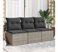 vidaXL Chaise de jardin sans accoudoirs 366135 avec coussins et housse, gris