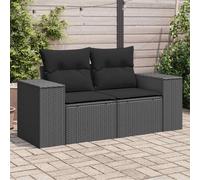 Canapé de Jardin avec Coussins 2 Places Siège Beige Résine Tressée vidaXL