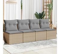 Vidaxl Canapé De Jardin Avec Coussins 2 Places Beige Résine Tressée