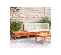 vidaXL Canapé de Jardin avec Coussins et Repose-Pied, Siège avec Dossier, Meuble de Terrasse Patio Arrière-Cour Extérieur, Bois Pin Massif