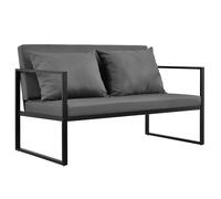 Canapé De Jardin Avec Coussins Gris Foncé 70 X 114 X 60 Cm Noir Helloshop26 03_0006708 Multicolore