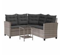 vidaXL Canapé de jardin en L 4103874 avec table et coussins gris