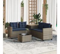 Canapé de jardin avec table et coussins en forme de L gris vidaXL