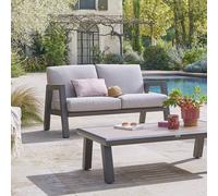Canapé de jardin AXIOME Praline Beige 2 places - Aluminium traité époxy, Polyester Hespéride
