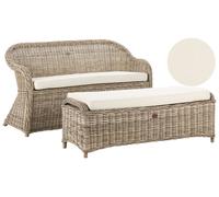 Canapé de Jardin Boho 2 Places avec Ottoman pour Jardin Intérieur Extérieur 141
