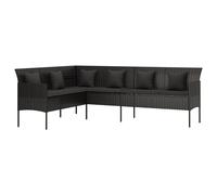 Canapé De Jardin En Forme De L Et Coussins Noir Résine Tressée Vidaxl Vidaxl
