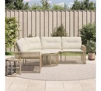 vidaXL Canapé de jardin en rotin en forme de L avec coussins et repose-pied 365896