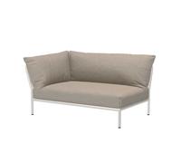Canapé de jardin gauche Level 2 structure blanc cassé powder-coated aluminum frame