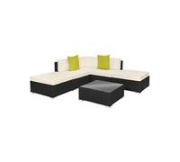 Canapé de jardin Lounge en rotin Avec cadre en aluminium noir