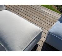 Canapé de jardin modulable BIARRITZ avec bâche de protection, 1 chauffeuse 2 places, 2 méridiennes et 1 pouf vert BOBOCHIC Vert