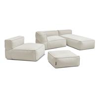 Canapé de jardin modulable GIULIA avec bâche de protection, 1 chauffeuse 1 place, 1 angle, 1 méridienne et 1 beige BOBOCHIC Beige