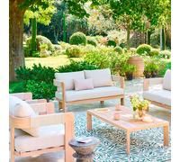 Canapé de jardin ORYNA Beige / Honey 2 places - Polyester, Aluminium traité époxy Hespéride