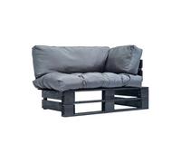 Vidaxl Canap¿¿ De Jardin Palette Avec Coussins Gris Pin¿¿De Gris
