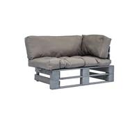 vidaXL Canapé de jardin palette avec coussins gris Pinède 275294