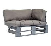 Canapé de jardin palette avec coussins gris Pinède
