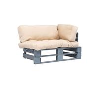 Canapé de jardin palette avec coussins sable Pinède