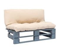 Canapé de jardin palette avec coussins sable Pinède Sable G