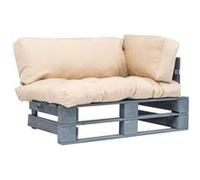 Vidaxl Canapé De Jardin Palette Avec Coussins Sable Pinède