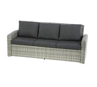 Canapé de jardin ""Polynésia"" havane 3 places aluminium traité époxy - Hespéride