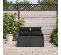 vidaXL Canapé de jardin avec coussins gris clair 121 x 62 x 69 cm Poly-Rotin