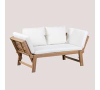 Canapé De Jardin Réglable 3 Places En Bois Guille Blanc Gardenia Blanc
