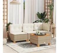 vidaXL Canapé de Jardin sans accoudoirs Coussins Beige résine tressée, canapé d'extérieur, sièges de Jardin, siège de Jardin, canapé de Patio
