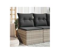 Canapé de Jardin sans Accoudoirs Coussins, Siège avec Housse, Meuble de Terrasse Patio Balcon Extérieur, Gris Clair 366174