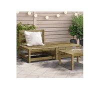 Vidaxl Canapé De Jardin Sans Accoudoirs Repose-Pieds Bois Pin Imprégné