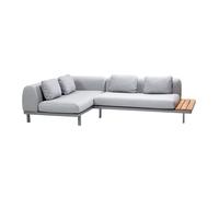 Canapé de jardin Space 4 285x180x69cm powder-coated steel base/ table top teak