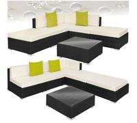 Tectake Canapé de jardin PARIS modulable 5 places - noir