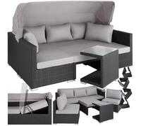 Tectake Canapé de jardin SAINT MARIN modulable - noir