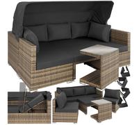 Tectake Canapé de jardin SAINT MARIN modulable - marron naturel