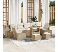 Canapé De Jardin Vidaxl 10 Pièces Avec Coussins Beige, Canapé De Jardin Vidaxl 2 Places Avec Coussins Beige, Ensemble Salle À Manger Jardin Vidaxl 3 Pièces Avec Coussins Beige