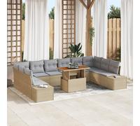 Canapé De Jardin Vidaxl Ensemble De 11 Gris Rotin