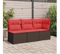 Vidaxl Chaise De Jardin Sans Accoudoirs Avec Coussins Marron Rotin