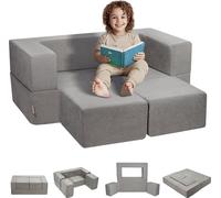 Canapé de jeu Canapé modulaire Meuble de jeu Canapé modulaire pour enfant Ensemble de briques Gris