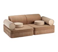 Canapé de jeu modulable enfant - settee convertible en velours côtelé toffee TU