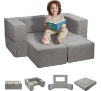 Canapé de jeu modulaire - Canapé de jeu modulaire pour enfants - Set de canapé de jeu pour enfants - Set de briques grises - Meubles de chambre d'enfant