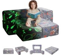 Canapé de jeu modulaire - Meuble de jeu gris - 100x100x20 cm - Chambre d'enfant - polyvalent et peu encombrant