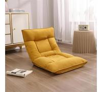 Canapé de jeu pliable rembourré jaune - 5 positions réglables au sol et chaise de méditation pour un confort et un soutien ultimes