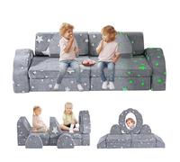 Canapé de Jeu pour Enfants, canapé-lit en Blocs de Construction Souples en Mousse, Module Multifonctionnel de 10 pièces, Construction créative pour Enfants, canapé Jouet modulaire, Lumineux