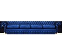Canapé de luxe moderne Canapé quatre places bleu Chesterfield Salon