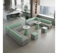 Canapé De Réception De Bureau Moderne - Canapé De Salon Sectionnel Modulaire avec Table Basse Et Pouf, Sièges Minimalistes for Zone D'attente for Hall De Salon, Vert Menthe(A17)