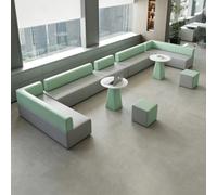 Canapé De Réception De Bureau Moderne - Canapé De Salon Sectionnel Modulaire avec Table Basse Et Pouf, Sièges Minimalistes for Zone D'attente for Hall De Salon, Vert Menthe(A11)