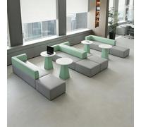 Canapé De Réception De Bureau Moderne - Canapé De Salon Sectionnel Modulaire avec Table Basse Et Pouf, Sièges Minimalistes for Zone D'attente for Hall De Salon, Vert Menthe(A13)