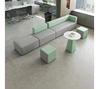 Canapé De Réception De Bureau Moderne - Canapé De Salon Sectionnel Modulaire avec Table Basse Et Pouf, Sièges Minimalistes for Zone D'attente for Hall De Salon, Vert Menthe(A4)