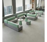 Canapé De Réception De Bureau Moderne - Canapé De Salon Sectionnel Modulaire avec Table Basse Et Pouf, Sièges Minimalistes for Zone D'attente for Hall De Salon, Vert Menthe(A10)