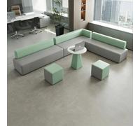 Canapé De Réception De Bureau Moderne - Canapé De Salon Sectionnel Modulaire avec Table Basse Et Pouf, Sièges Minimalistes for Zone D'attente for Hall De Salon, Vert Menthe(A7)