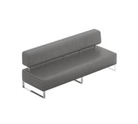 Canapé de Réception en Cuir PU avec Dossier, Canapé de Salle D'attente Moderne, Canapé de Hall Commercial, Meubles de Hall for Salon de Bureau de Banque D'hôtel(Grey,150cm/59.1in)